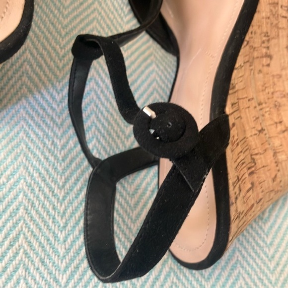 Charles By Charles David Black Wedge Sandals with Ankle Strap - Picture 11 of 15